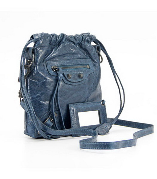 Balenciaga Move-on Bauletto in Pelle Blue Sapphire